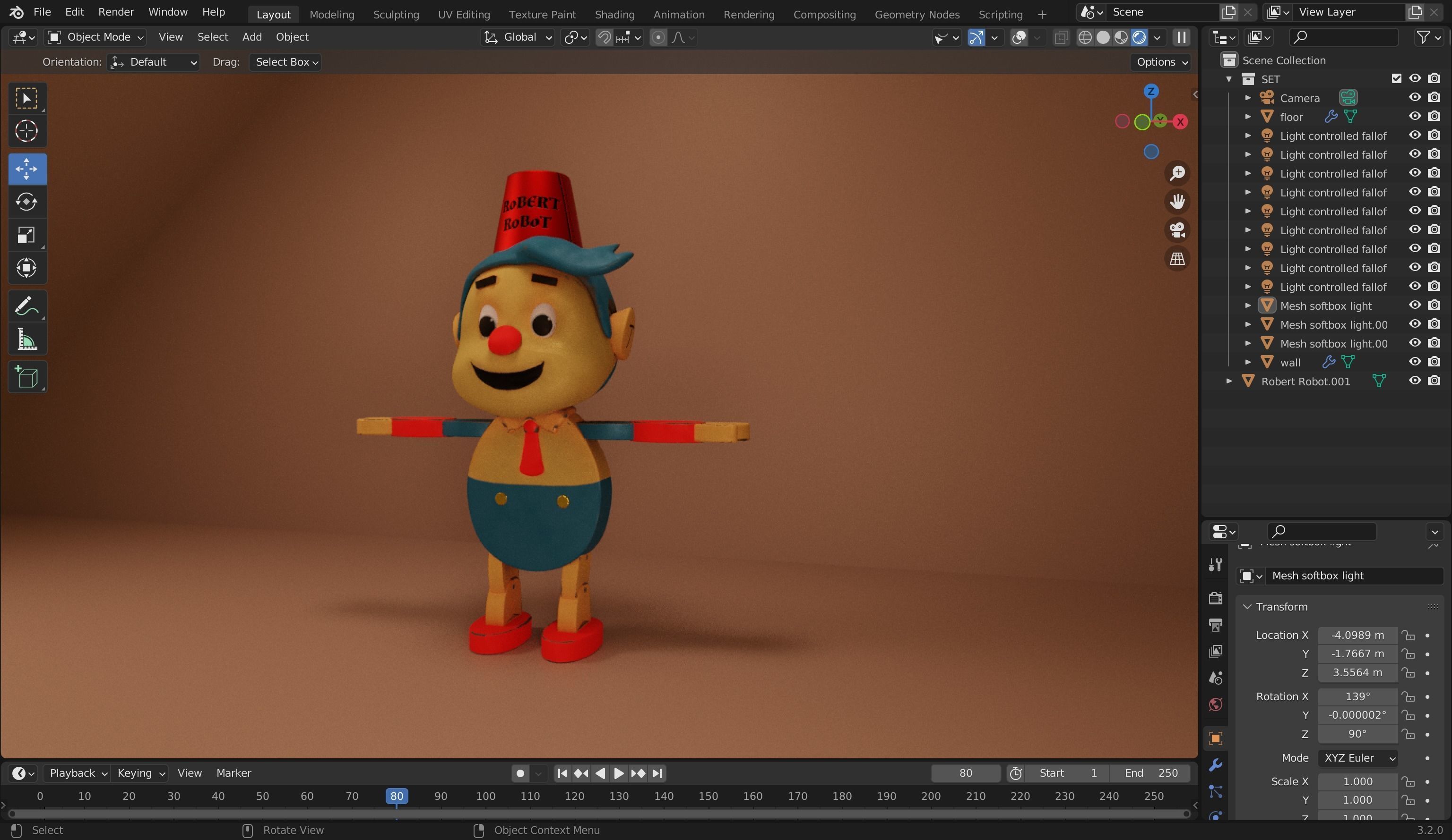 Robert Robot 3D Model Low-poly 3D model_22