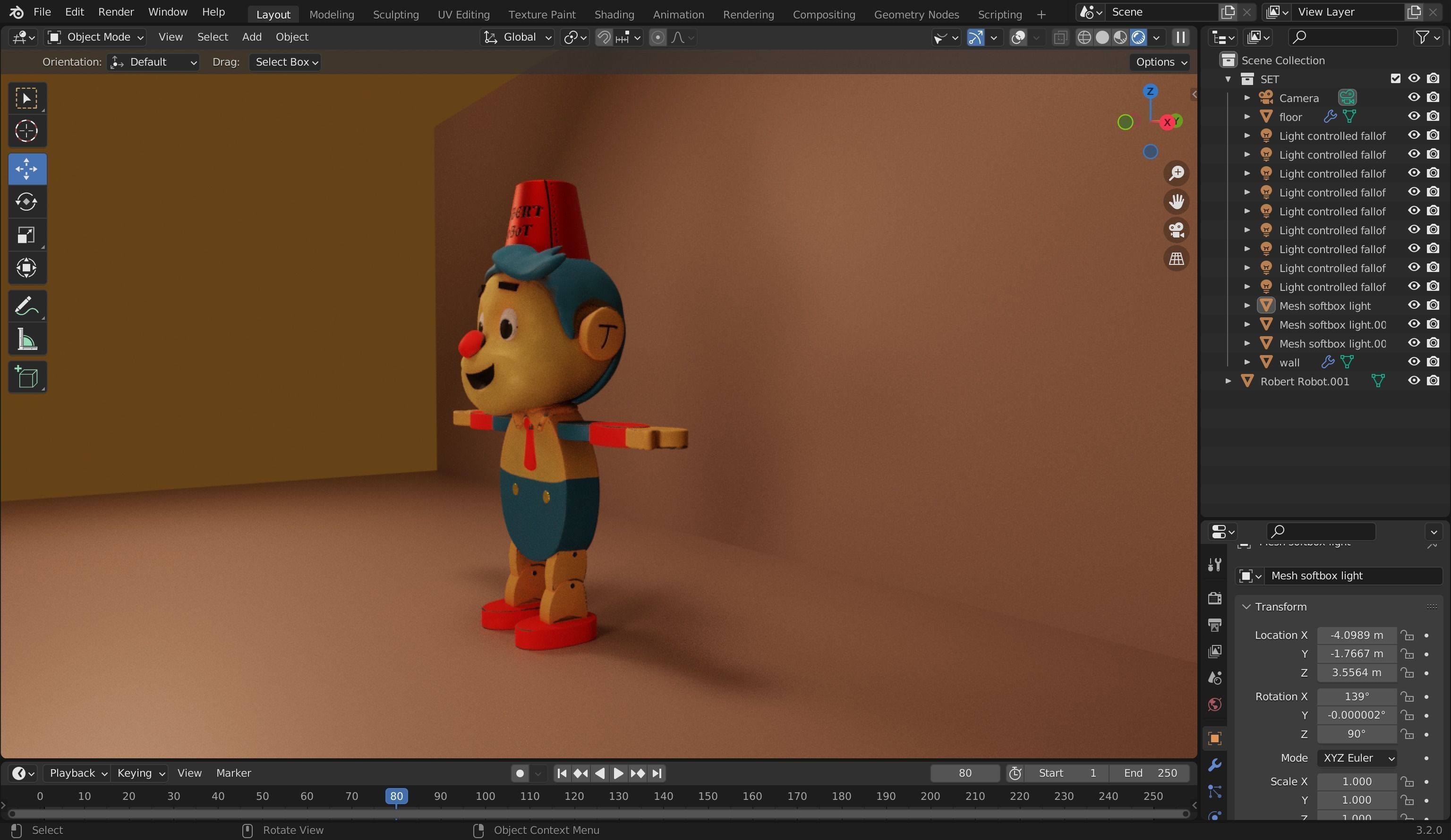 Robert Robot 3D Model Low-poly 3D model_3