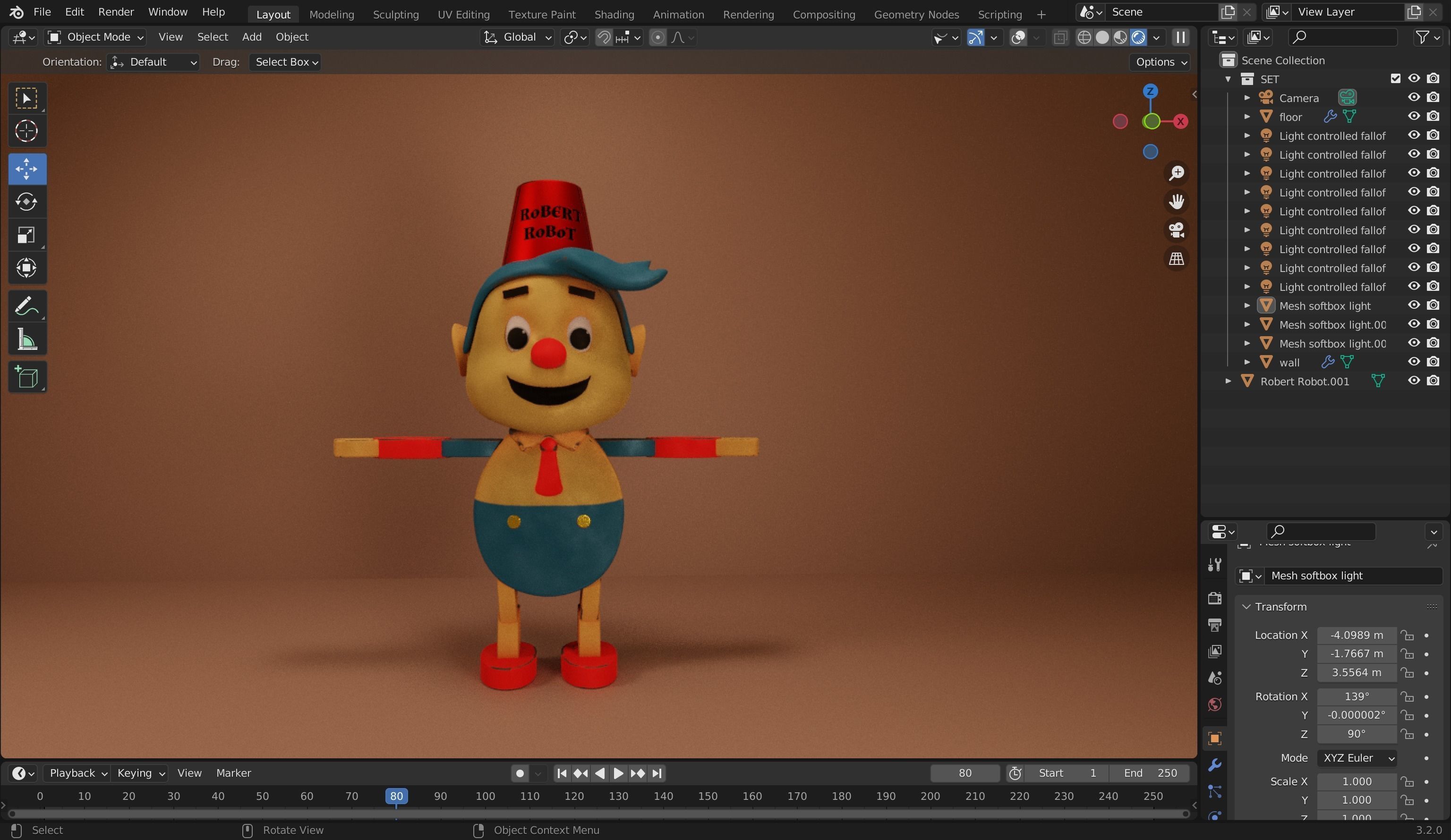 Robert Robot 3D Model Low-poly 3D model_21