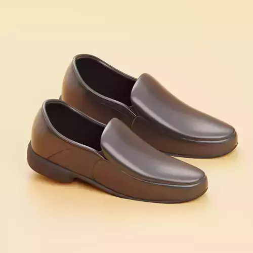 Shoes Toon Low Poly and High Poly Man Shoes 