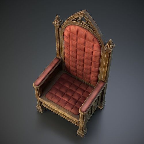 Medieval Throne PBR Game Ready Low-poly 3D model 5