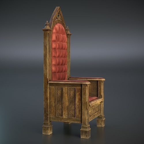 Medieval Throne PBR Game Ready Low-poly 3D model 3
