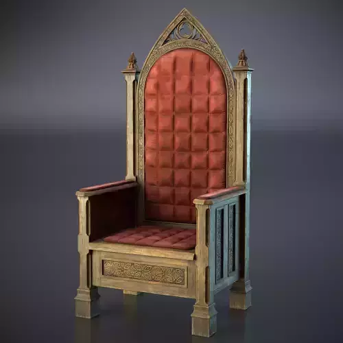 Medieval Throne PBR Game Ready Low-poly 3D model