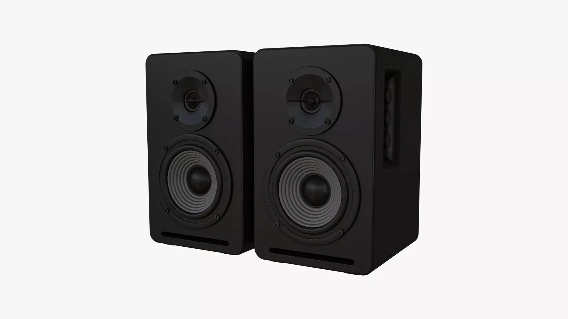 Bookshelf Speakers Black 3D Model Collection_0