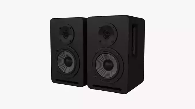 Bookshelf Speakers Black 3D Model Collection
