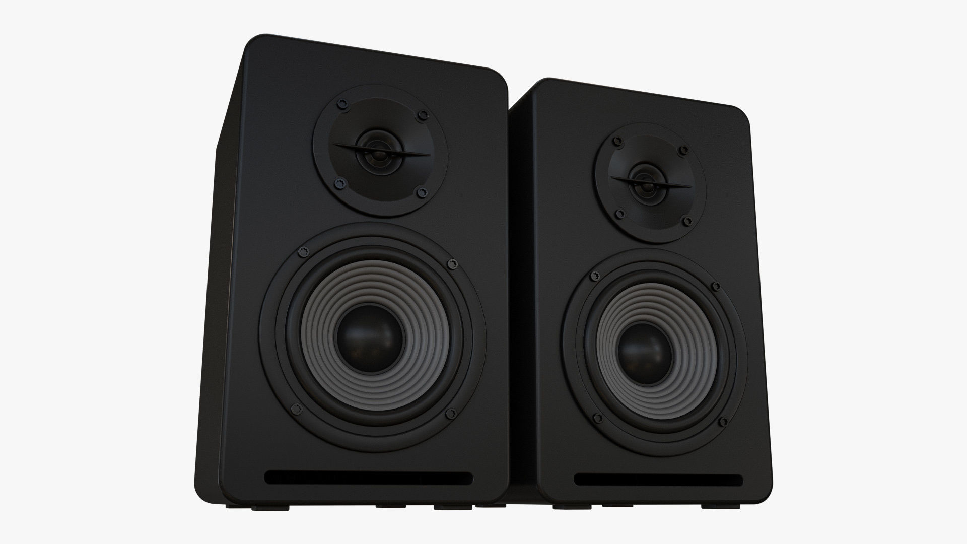 Bookshelf Speakers Black 3D Model Collection_3