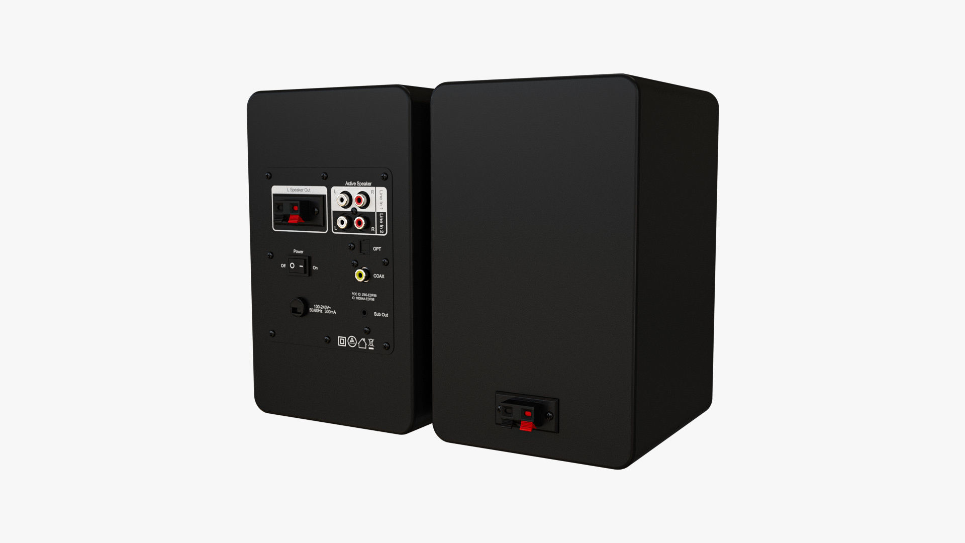 Bookshelf Speakers Black 3D Model Collection_2