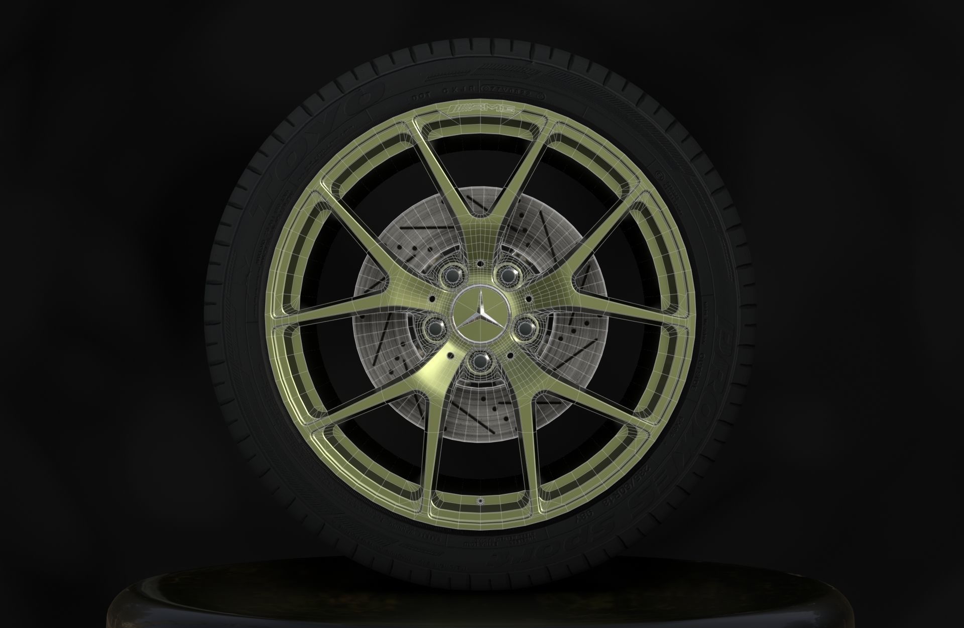 Mercedes C63 W204 AMG 507 - Wheels - Game Ready - Fully Textured Low-poly 3D model_4