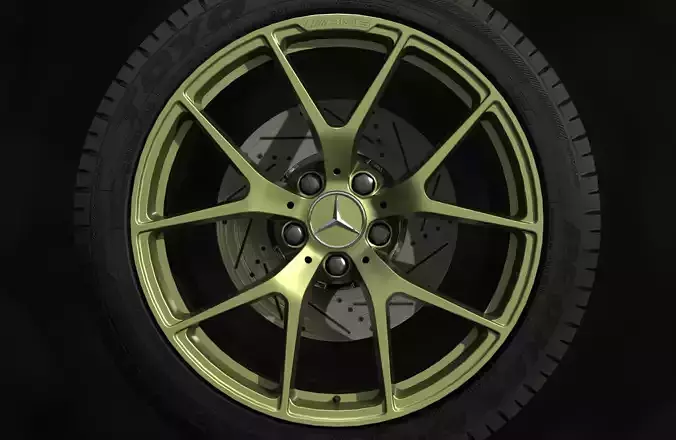 Mercedes C63 W204 AMG 507 - Wheels - Game Ready - Fully Textured Low-poly 3D model