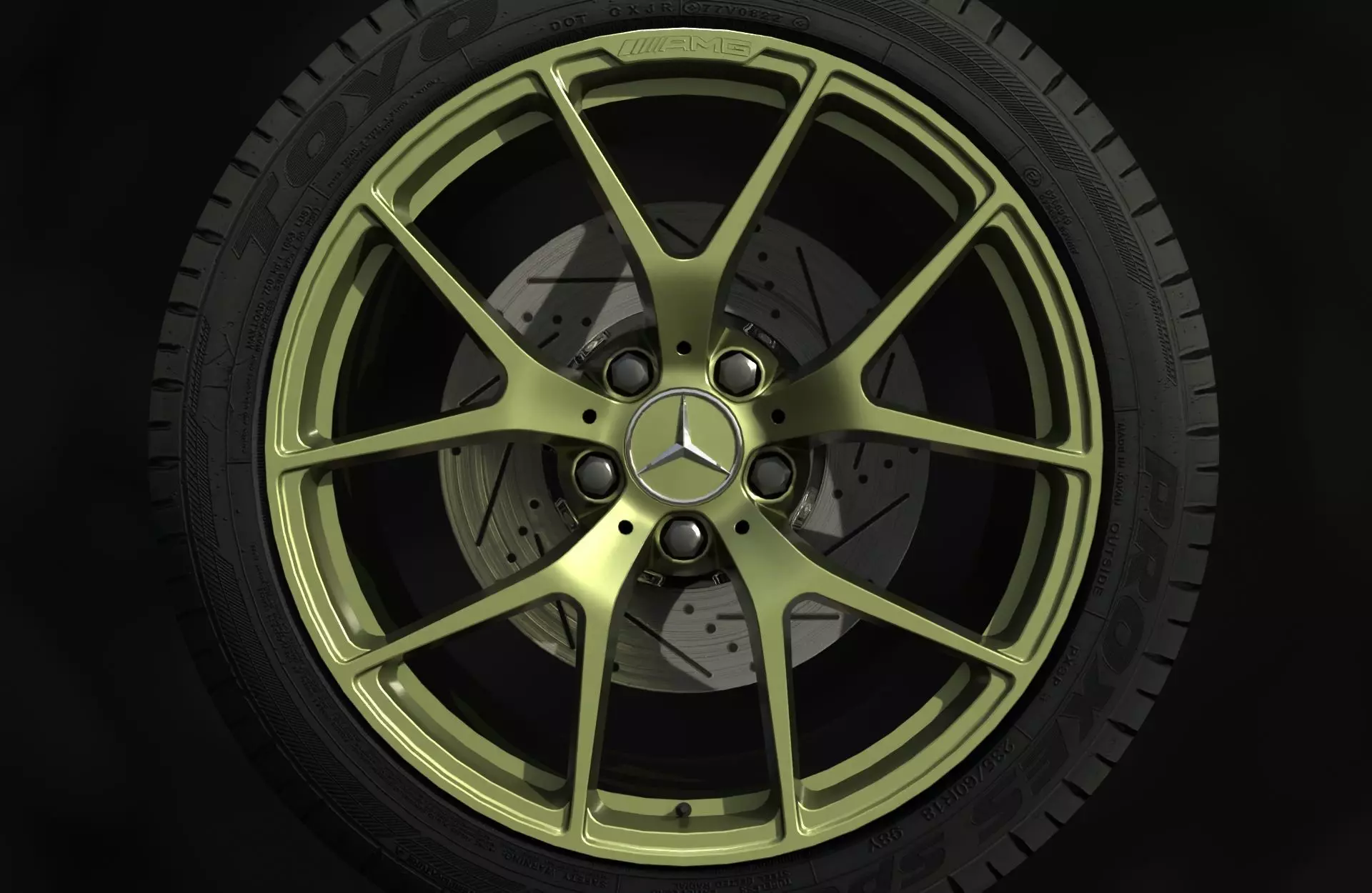 Mercedes C63 W204 AMG 507 - Wheels - Game Ready - Fully Textured Low-poly 3D model_0