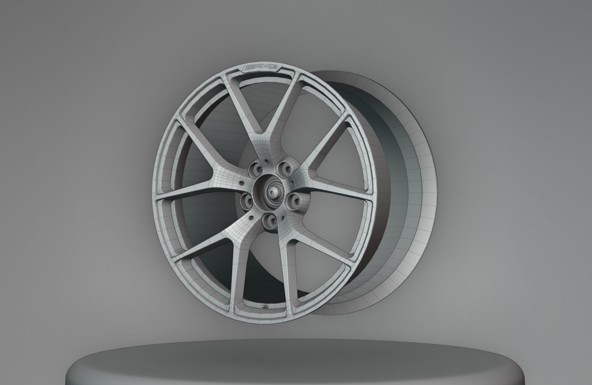 Mercedes C63 W204 AMG 507 - Wheels - Game Ready - Fully Textured Low-poly 3D model_12