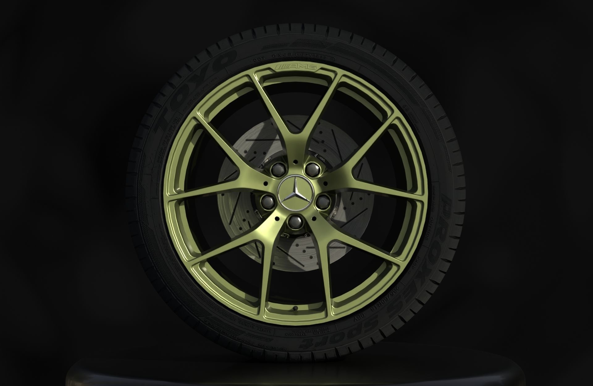 Mercedes C63 W204 AMG 507 - Wheels - Game Ready - Fully Textured Low-poly 3D model_3