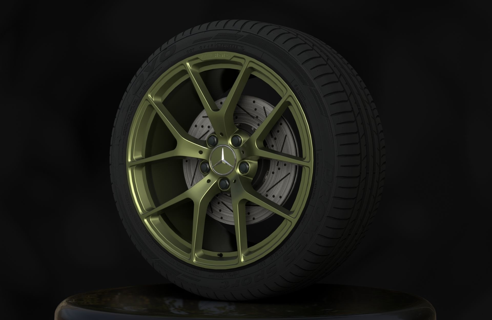 Mercedes C63 W204 AMG 507 - Wheels - Game Ready - Fully Textured Low-poly 3D model_5