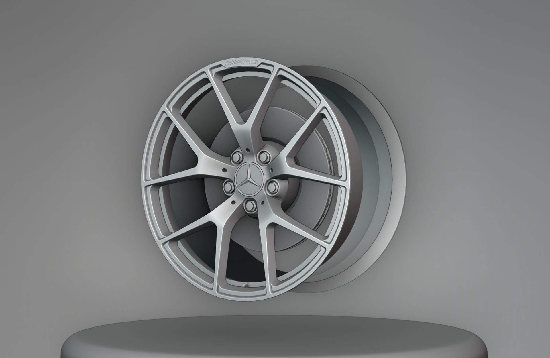 Mercedes C63 W204 AMG 507 - Wheels - Game Ready - Fully Textured Low-poly 3D model_10