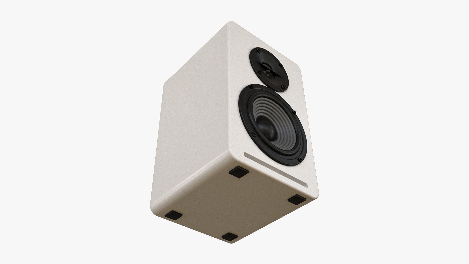 Bookshelf Passive Speaker White 3D model_8