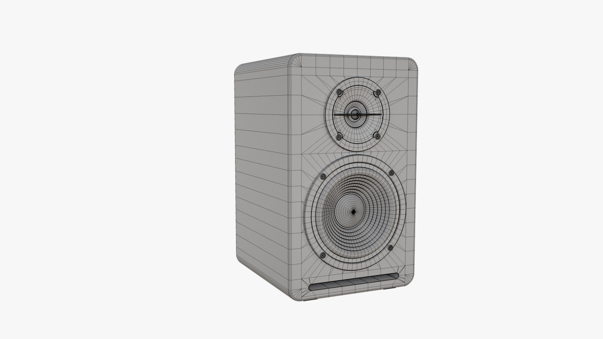 Bookshelf Passive Speaker White 3D model_9