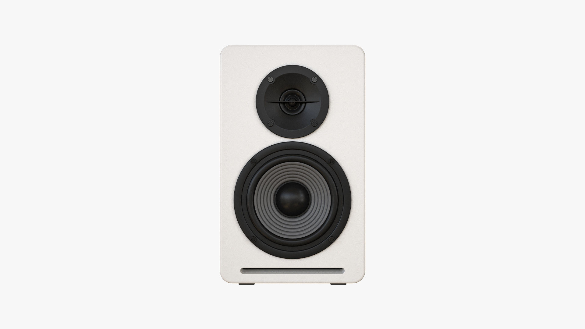 Bookshelf Passive Speaker White 3D model_3