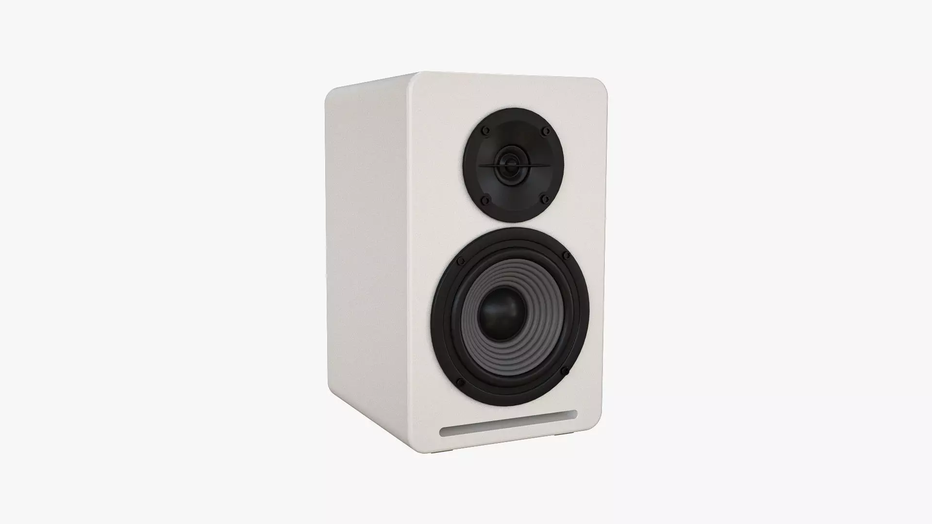 Bookshelf Passive Speaker White 3D model_0