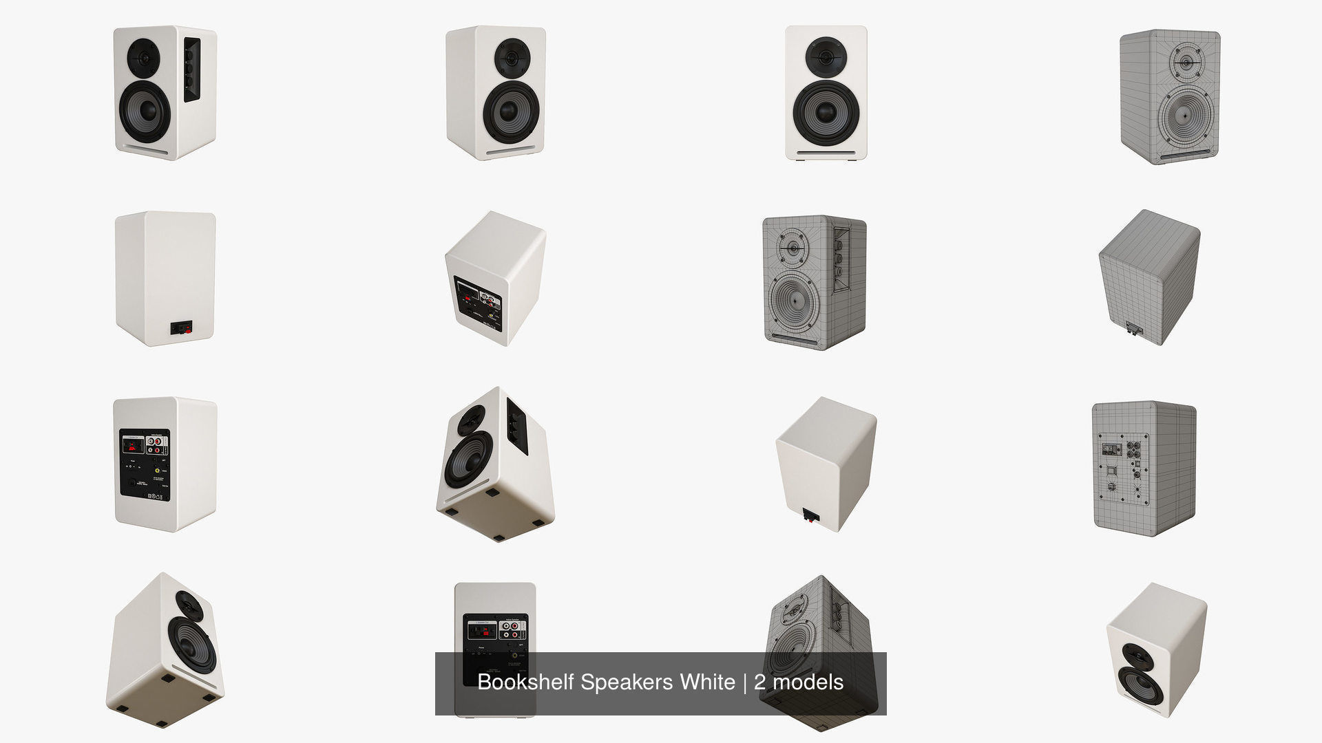 Bookshelf Speakers White 3D Model Collection CGTrader