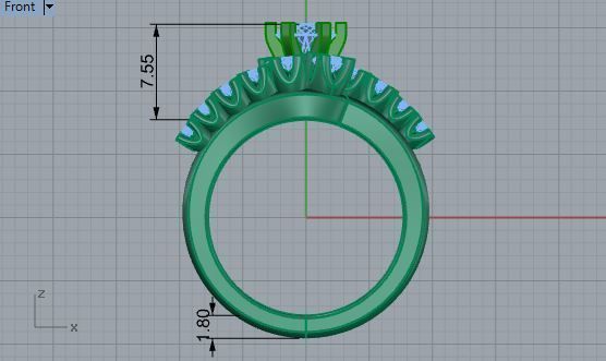 Round Diamond ring with stones 3673 3D print model 3D print model_5