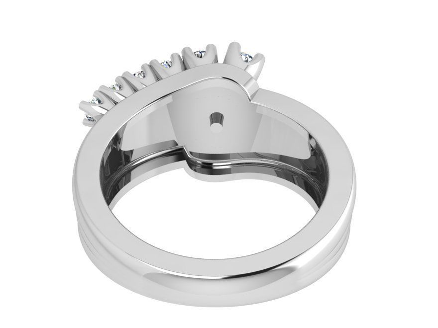 Round Diamond ring with stones 3673 3D print model 3D print model_3