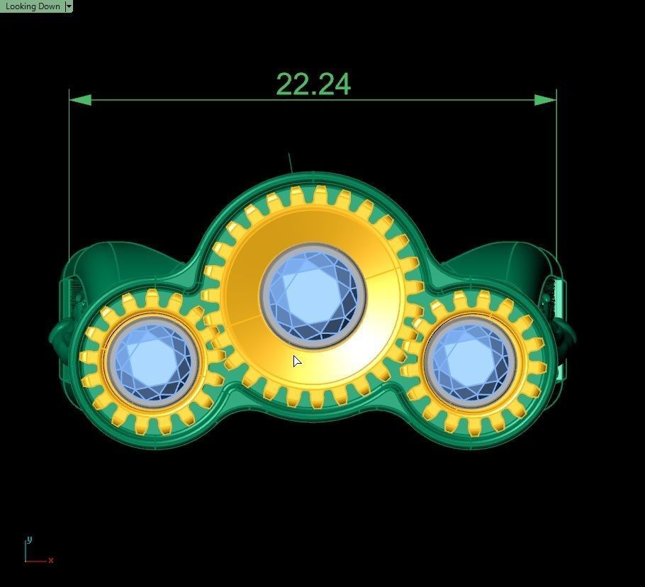 movable gear ring - orginal design  3D print model_8