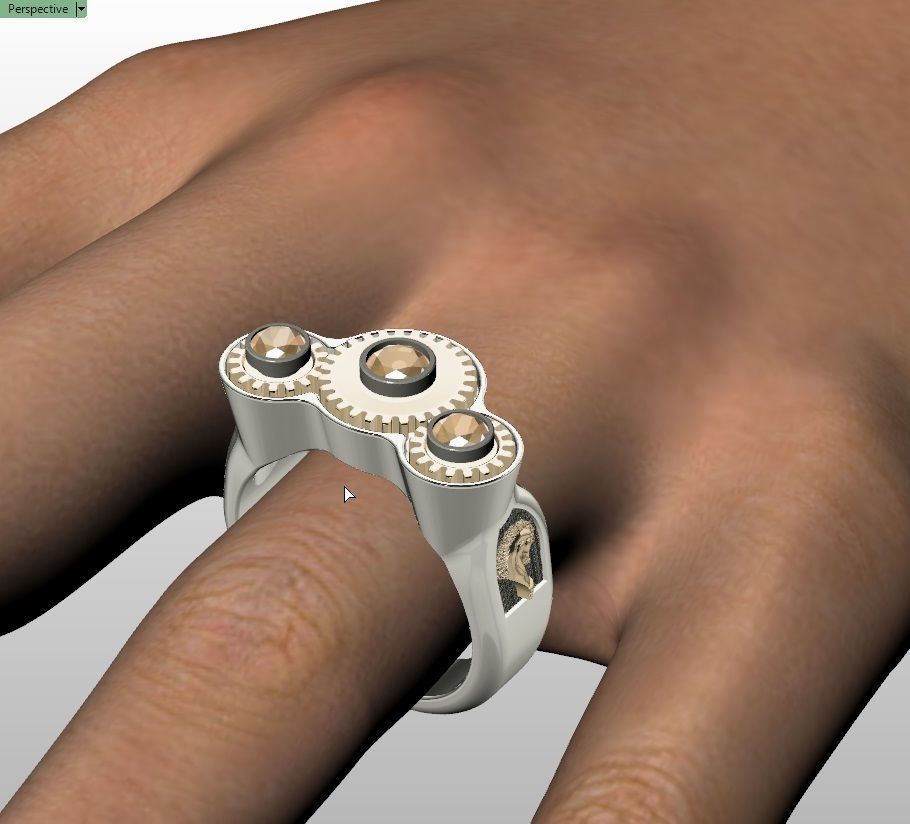 movable gear ring - orginal design  3D print model_9