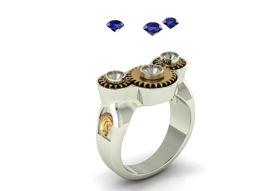 movable gear ring - orginal design  3D print model_3