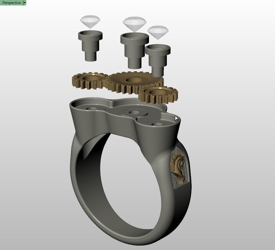 movable gear ring - orginal design  3D print model_6