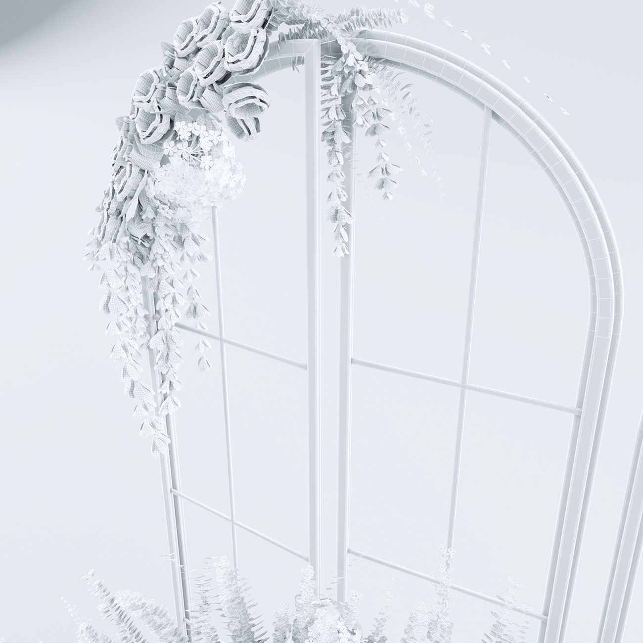 Rose and flowers Wedding seat  3D model_6