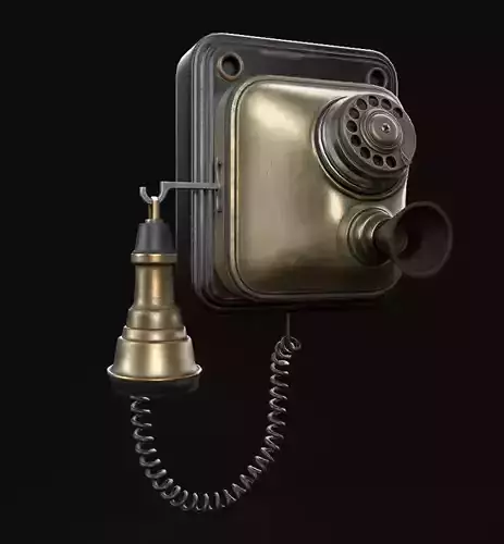 Vintage Phone Low-poly 3D model