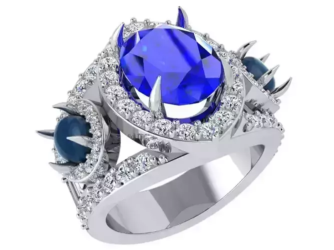 3-Stone Filigree diamond ring 3675 3D print model 