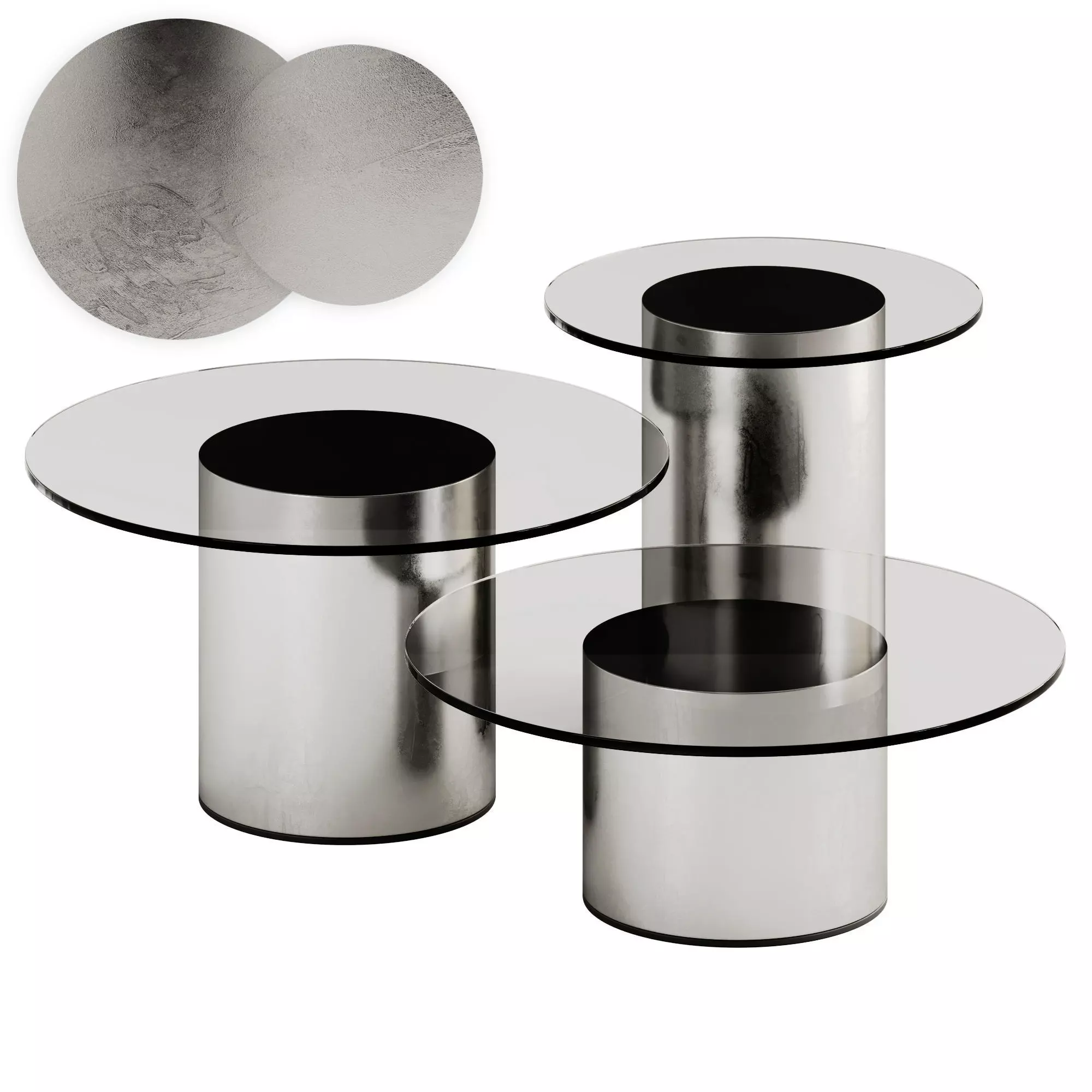 Ubeda and Otto Canalda Contemporary Glass 2001 Side Tables 3D model
