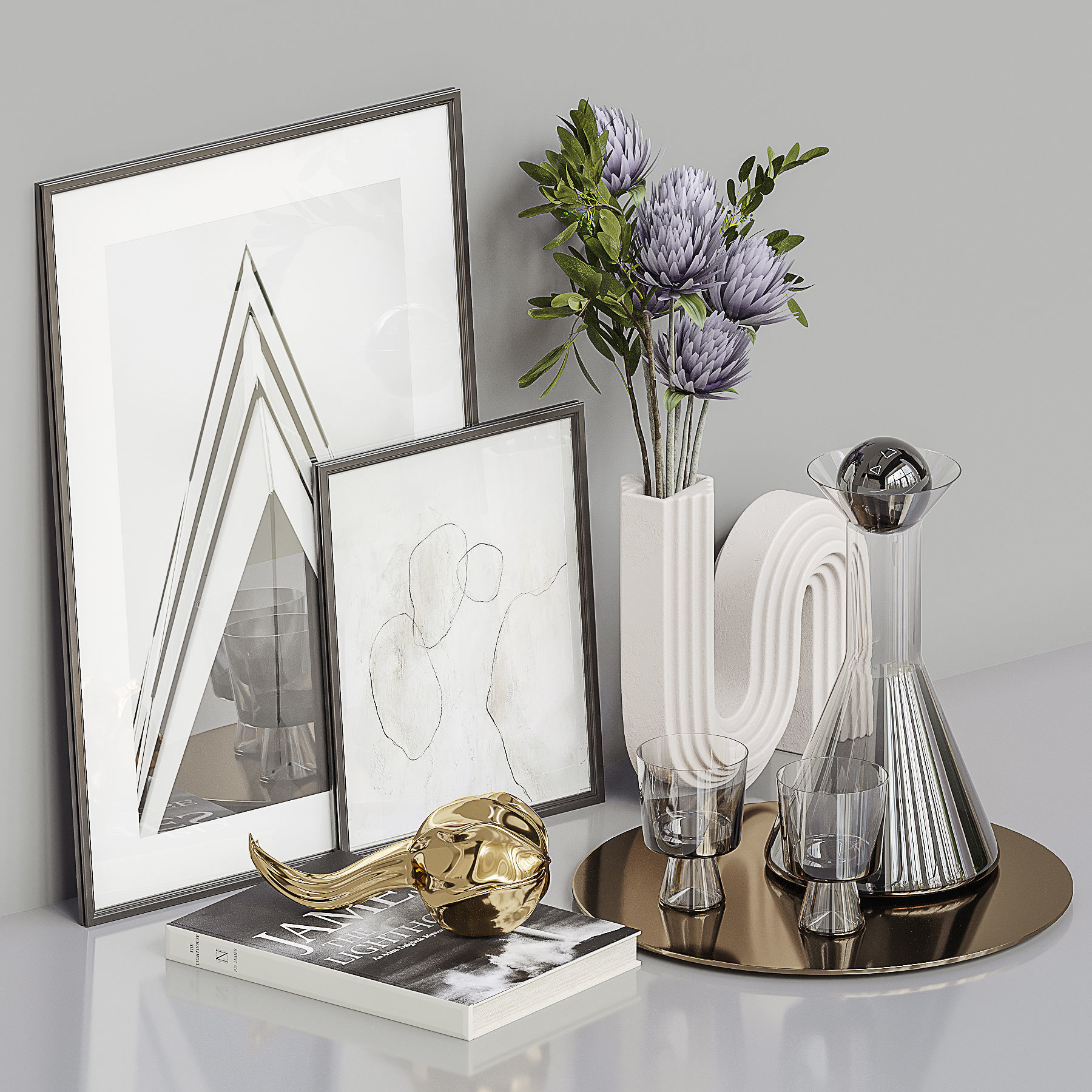 Decorative set-4 Low-poly 3D model_1