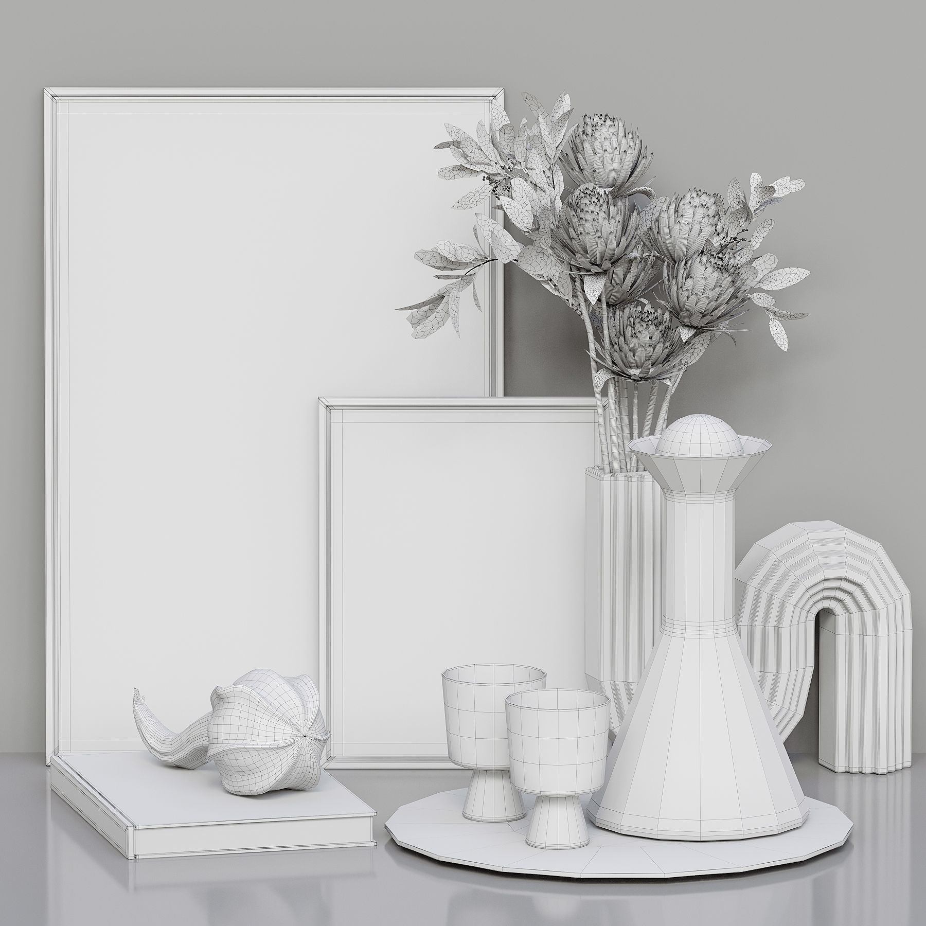 Decorative set-4 Low-poly 3D model_4