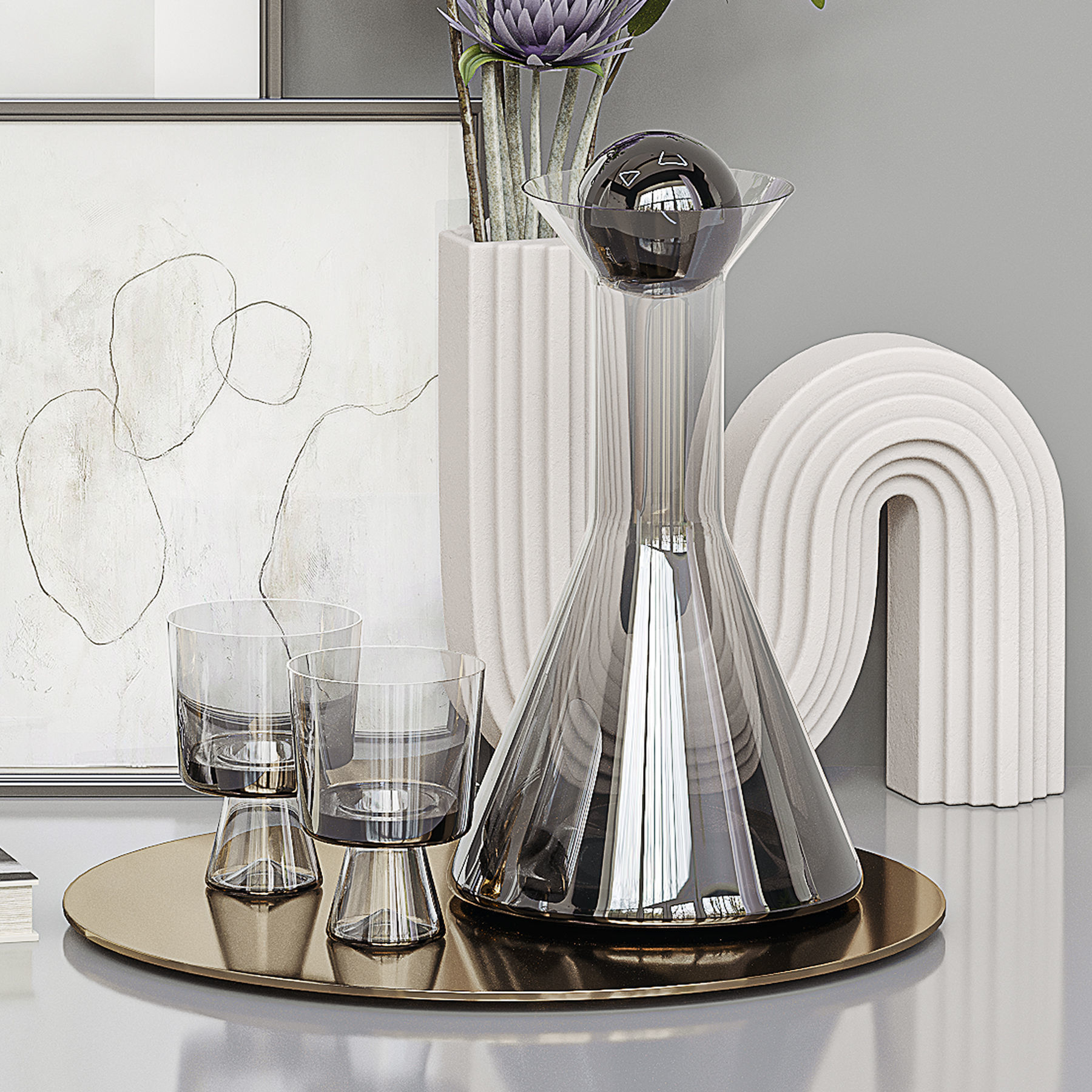 Decorative set-4 Low-poly 3D model_2