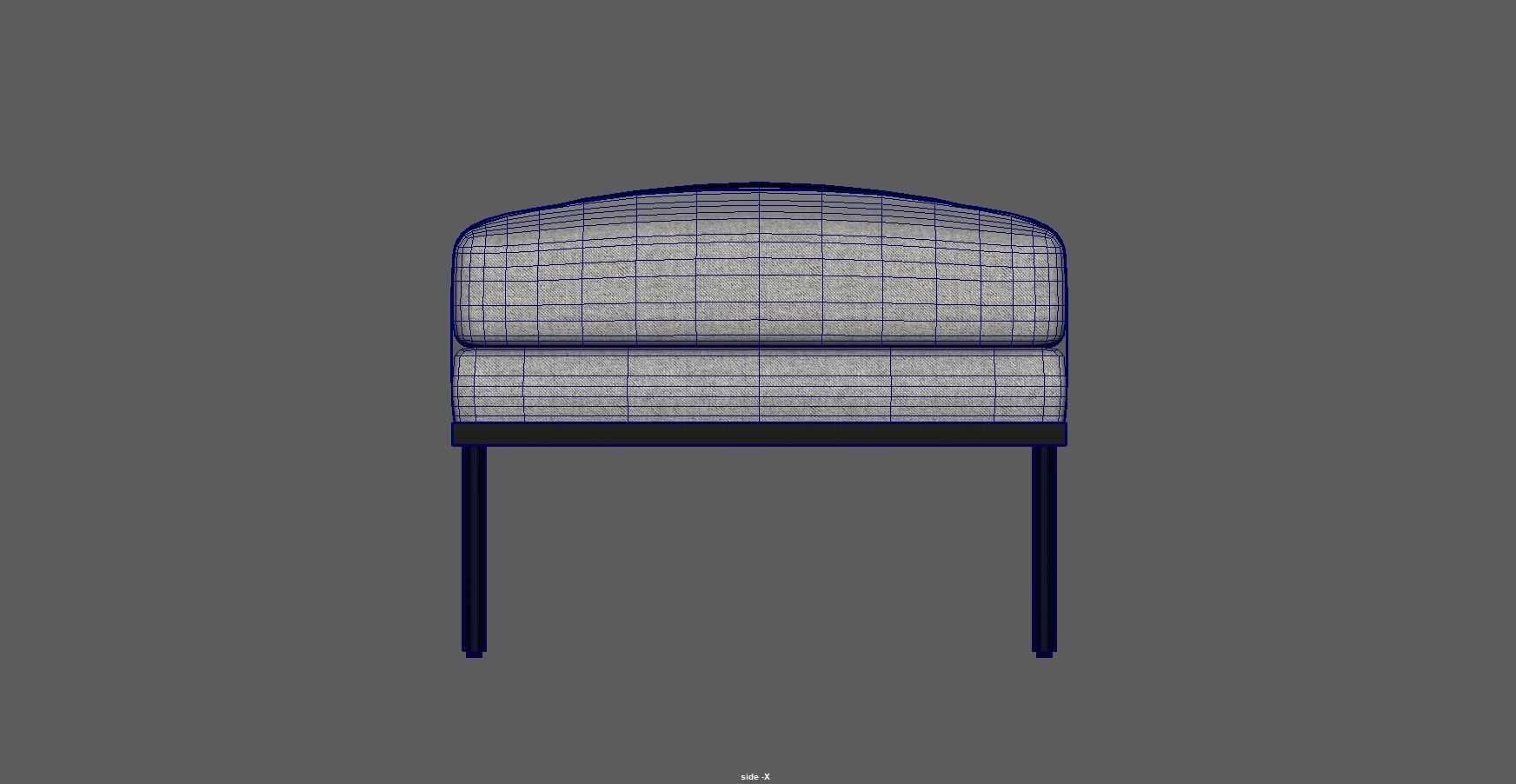Booker bench - end bench - stool - seat - accent bench Low-poly 3D model_11