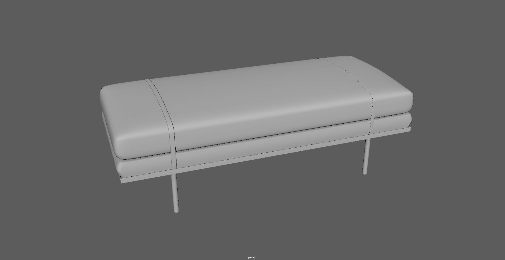 Booker bench - end bench - stool - seat - accent bench Low-poly 3D model_24