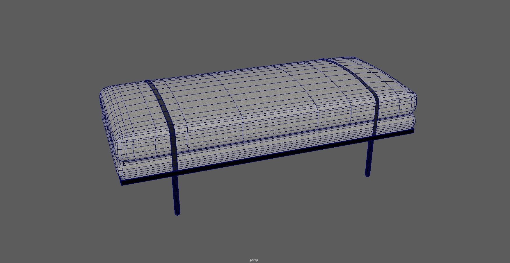 Booker bench - end bench - stool - seat - accent bench Low-poly 3D model_16