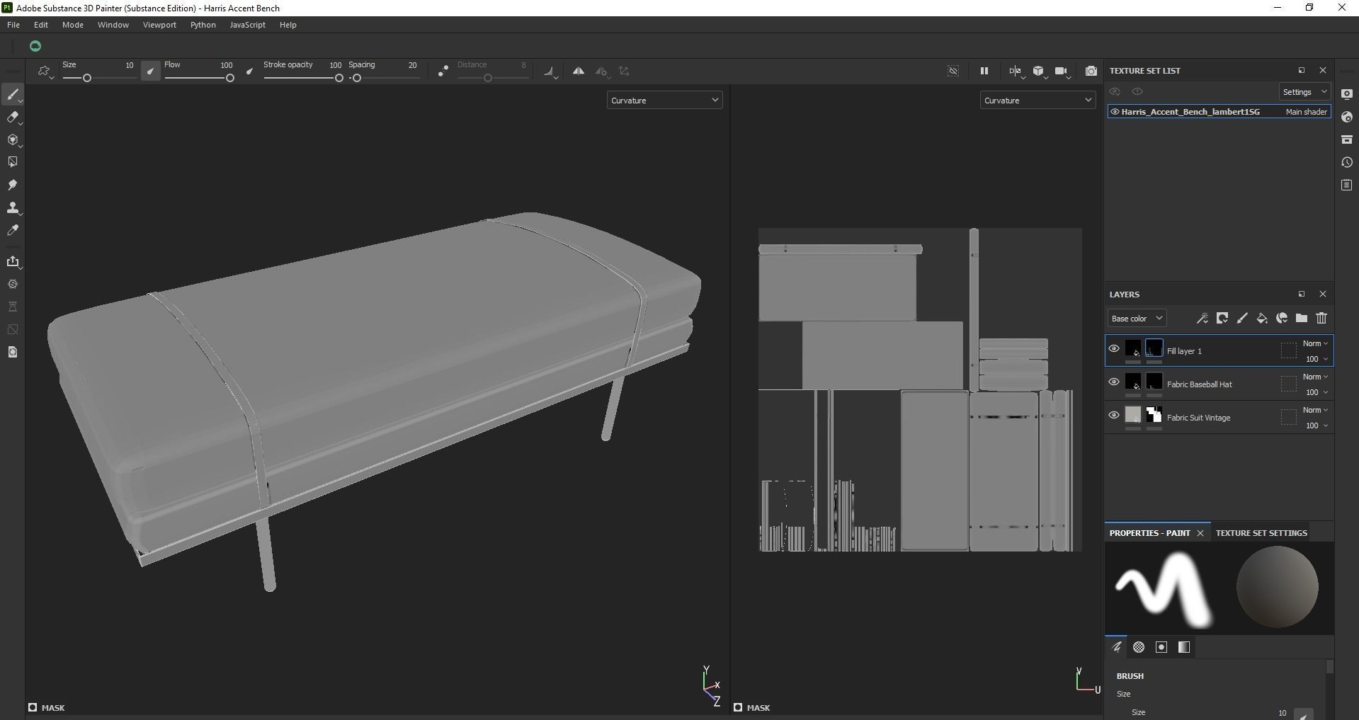 Booker bench - end bench - stool - seat - accent bench Low-poly 3D model_20