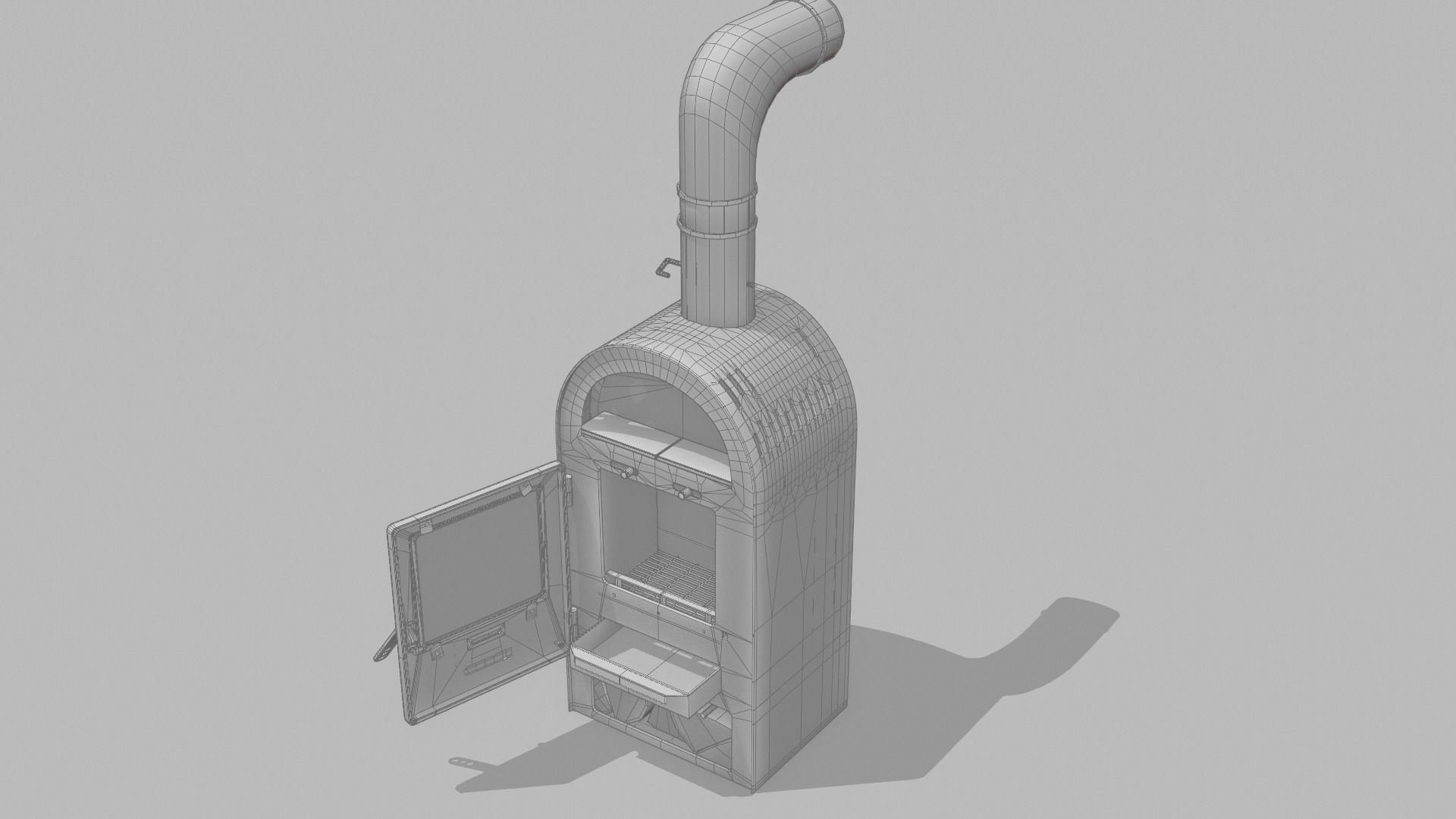 Stove for warming Low-poly 3D model_7