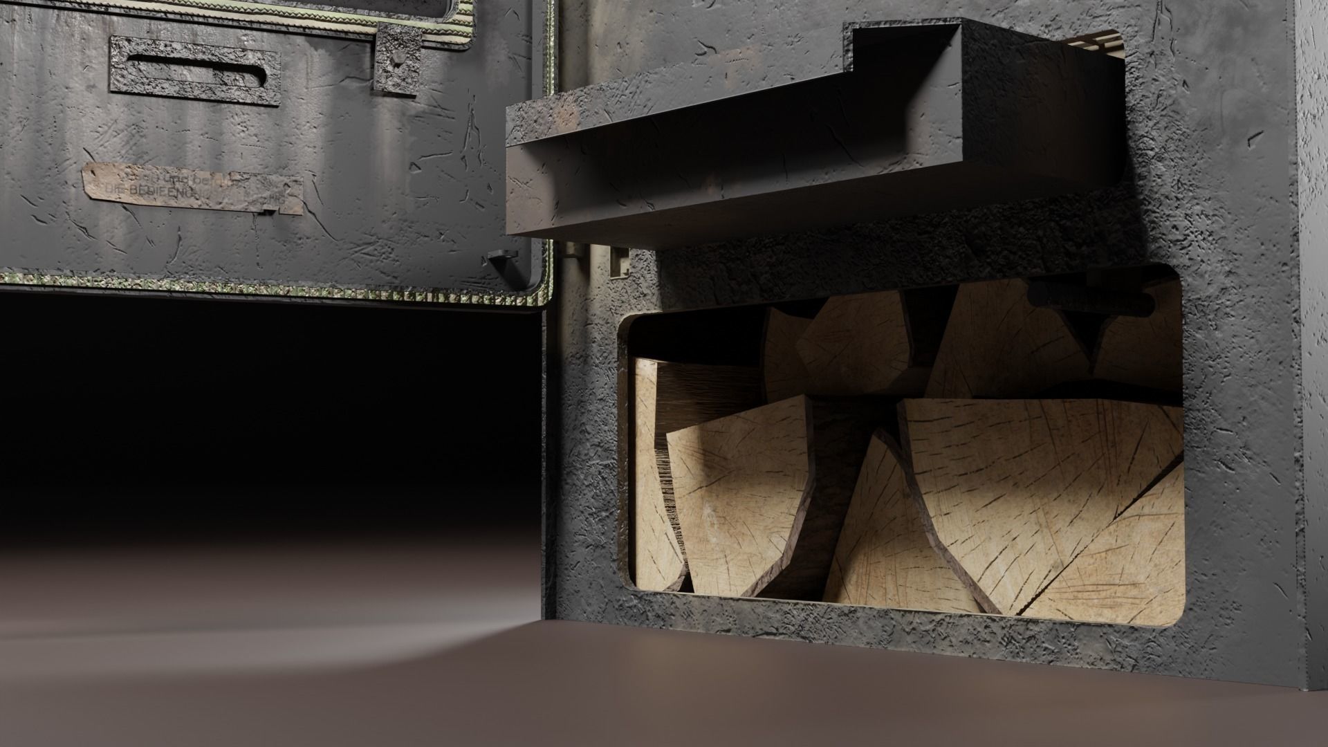 Stove for warming Low-poly 3D model_5