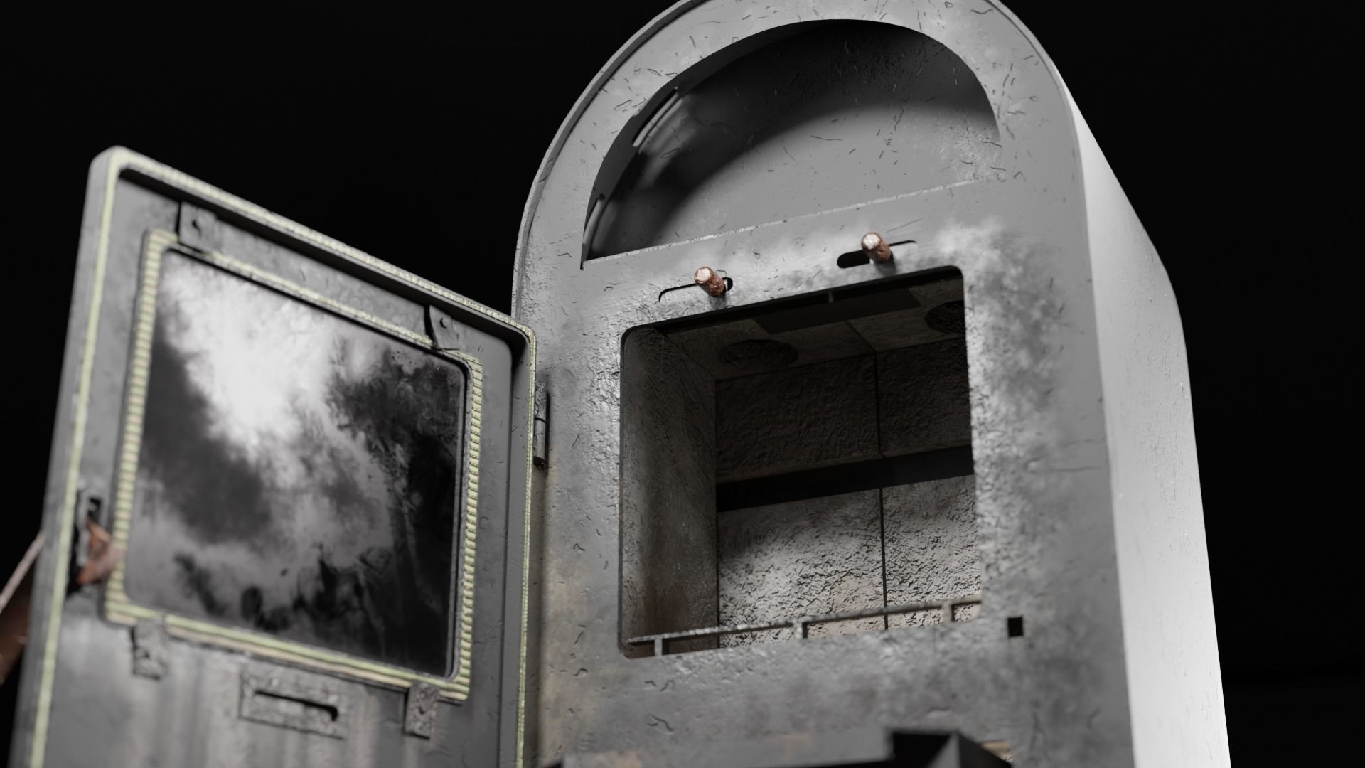 Stove for warming Low-poly 3D model_1