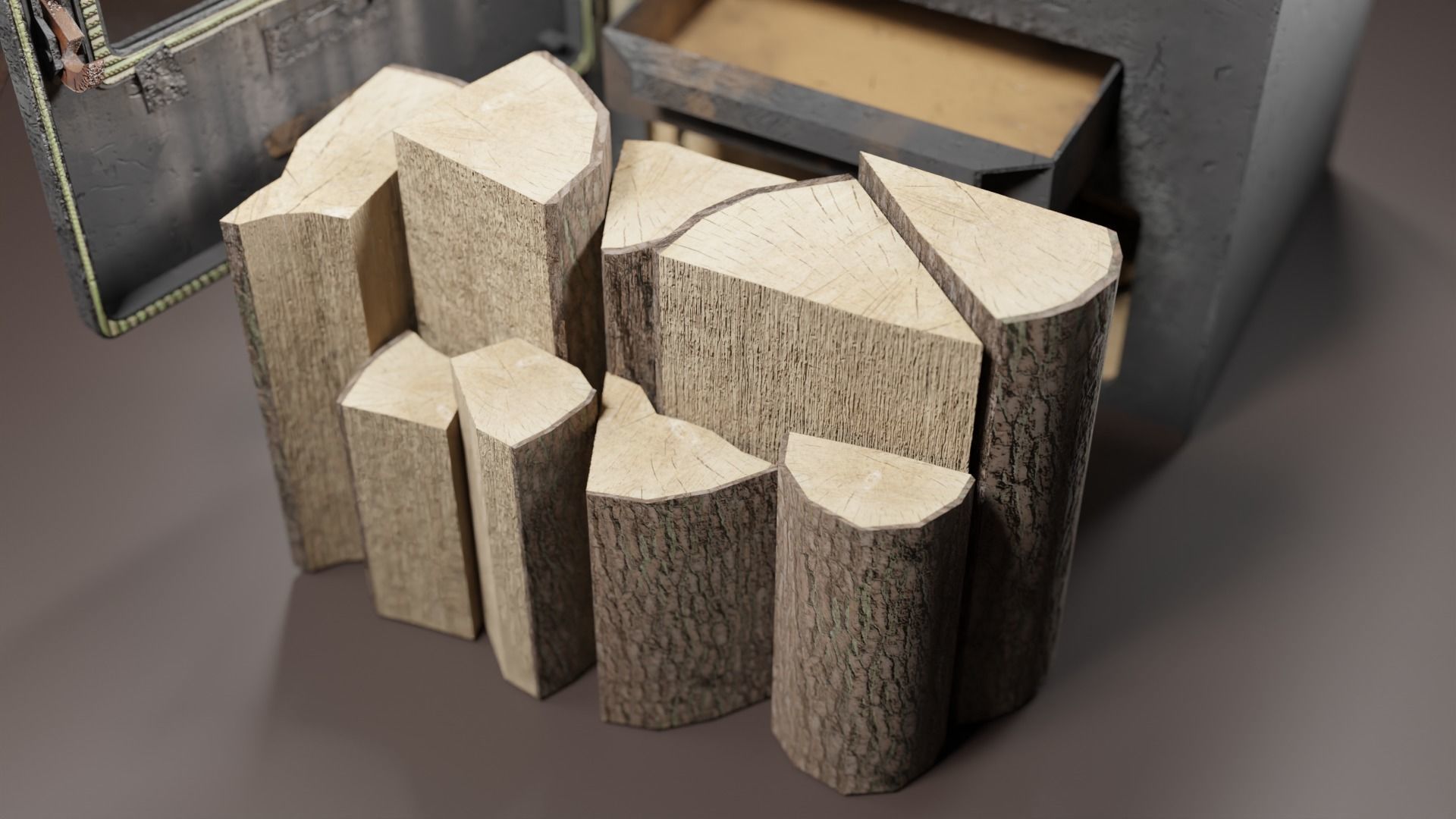 Stove for warming Low-poly 3D model_6