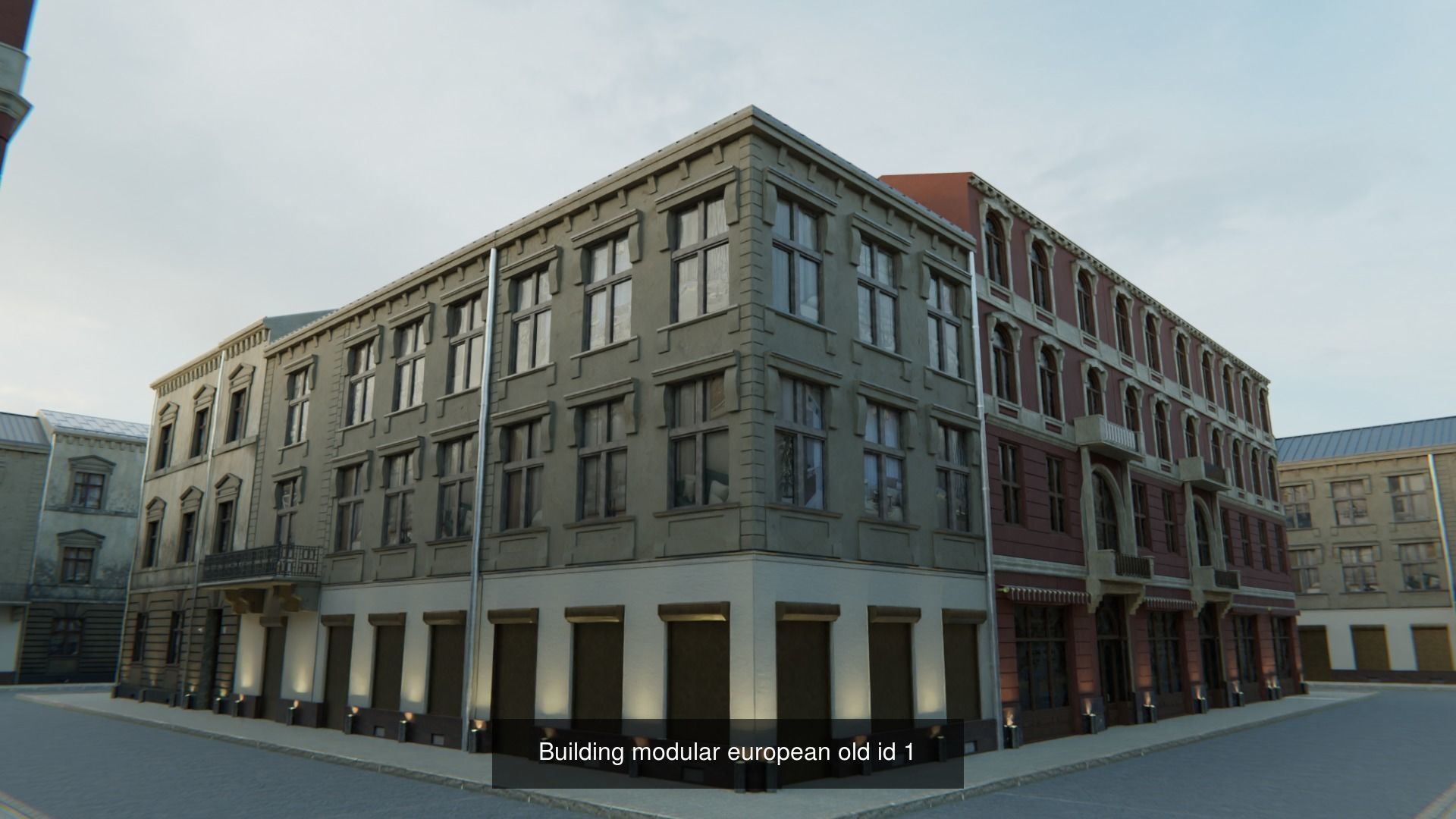 Building modular european old kit 3D Model Collection_2