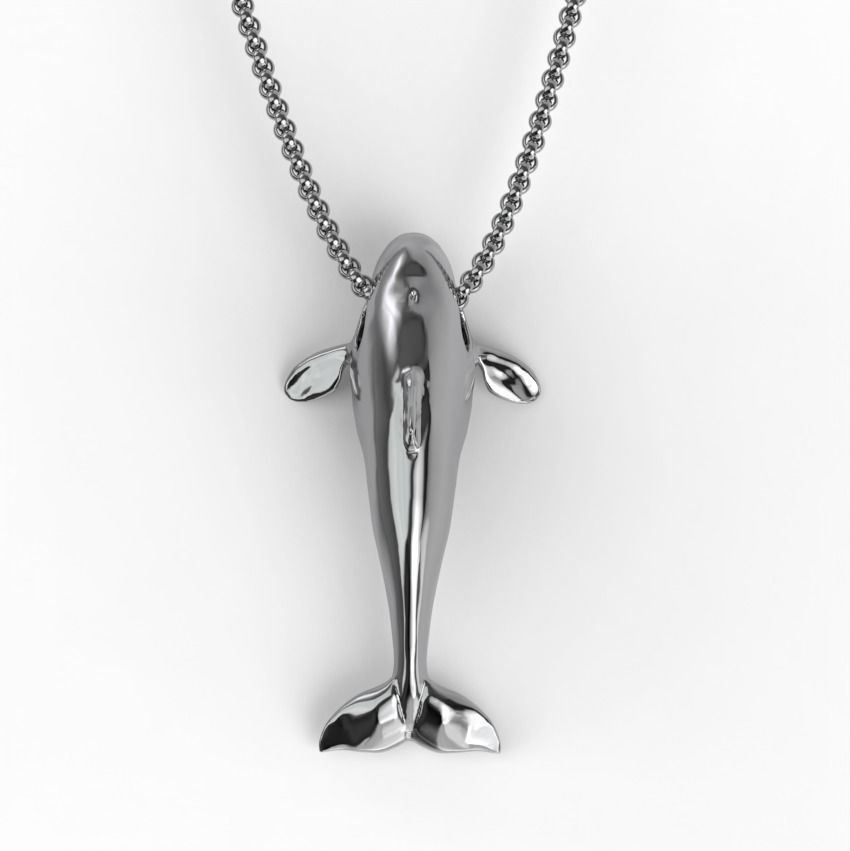 101202 P killer Whale Orca pendant model with enamel  3D print model_1