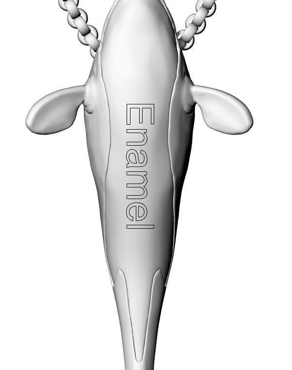 101202 P killer Whale Orca pendant model with enamel  3D print model_3