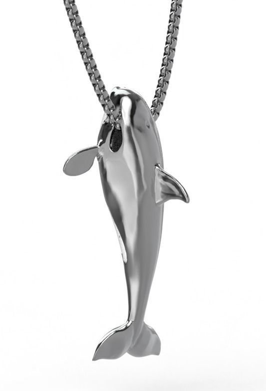 101202 P killer Whale Orca pendant model with enamel  3D print model_2