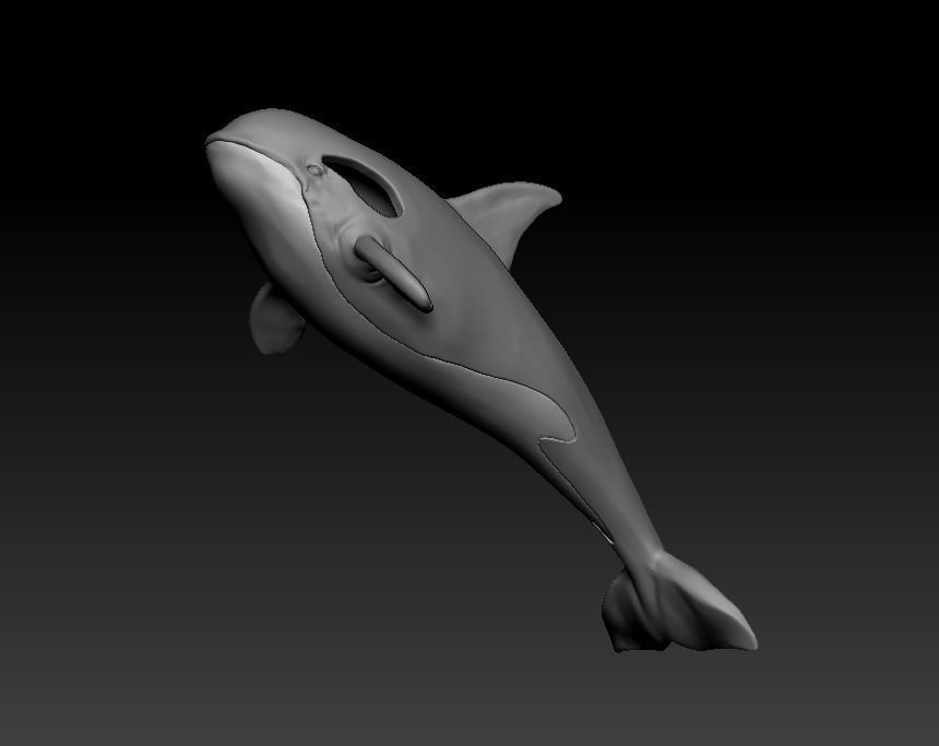 101202 P killer Whale Orca pendant model with enamel  3D print model_23