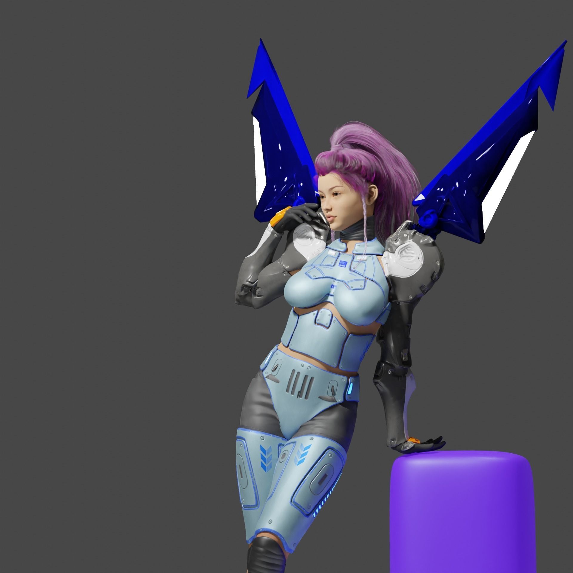 Juli the Sci Fi Character Low-poly 3D model_1